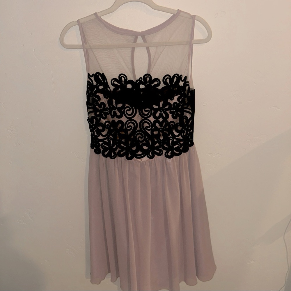 Little Mistress Black / Soft Rose Sleeveless Short Dress Sz 6